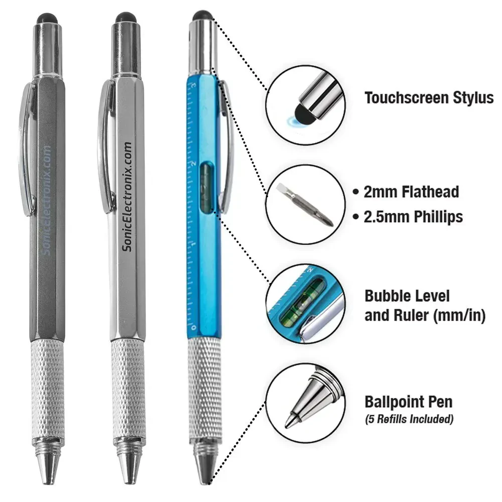 Sonic SAPEN3PK | 6 in 1 Multifunction Tool Pen with 5 Refills
