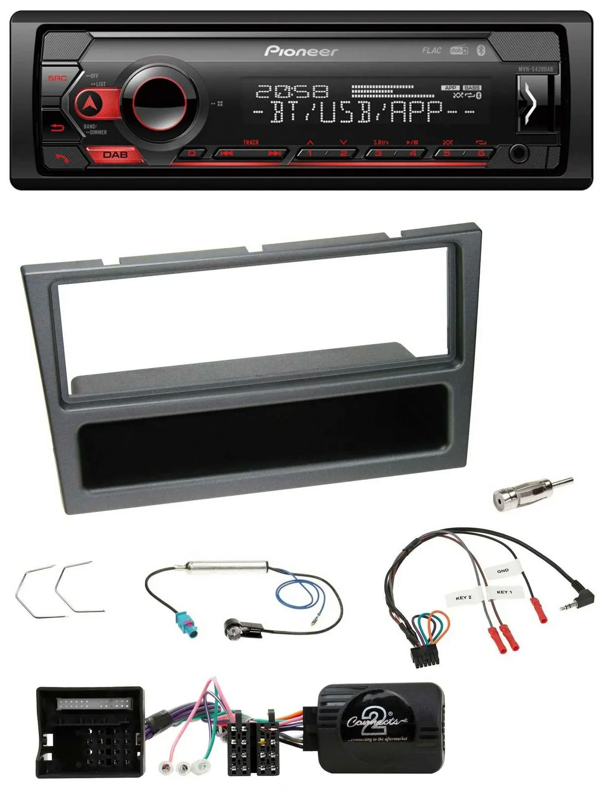 Pioneer Lenkrad USB DAB Bluetooth Autoradio für Opel Corsa C Meriva Vectra C Tig