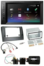 Автомагнитола Pioneer 2DIN DAB Bluetooth USB для Fiat Stilo 2005–2007 с поддержкой управления на руле