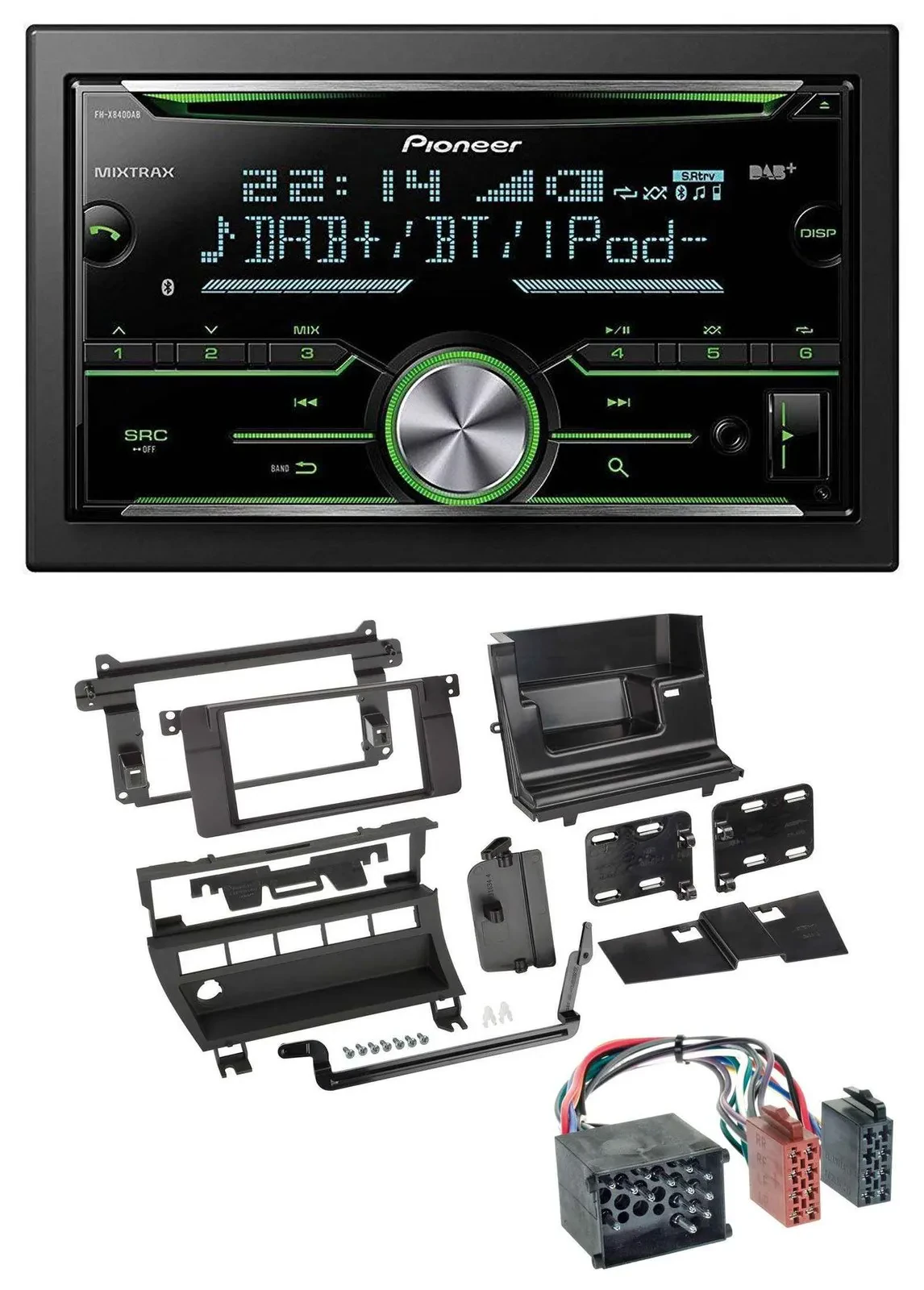 Автомагнитола Pioneer 2DIN, Bluetooth, DAB, CD, USB, MP3 для BMW 3 Series (1999–2001), 5 кнопок
