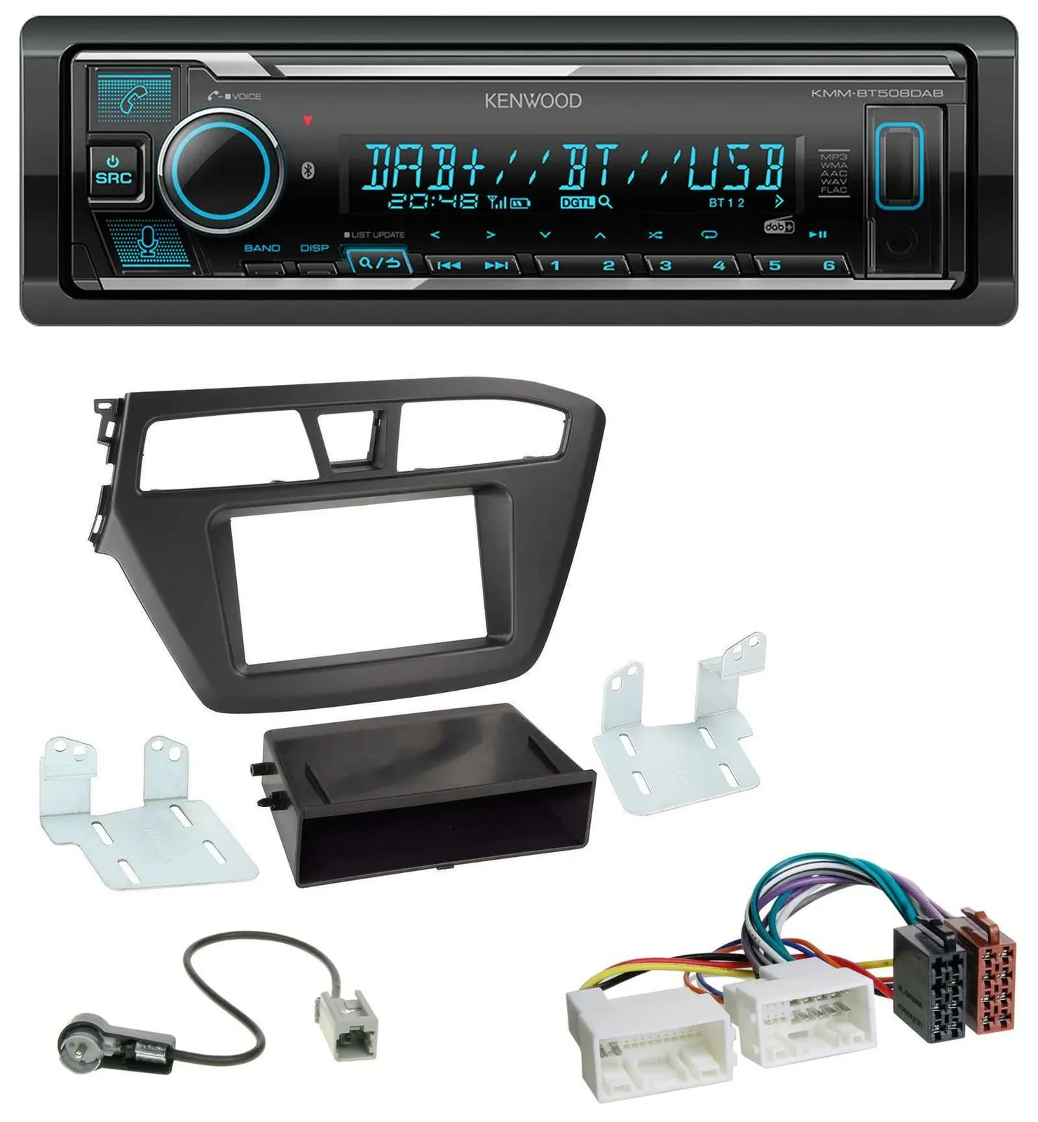 Kenwood Bluetooth MP3 DAB USB Autoradio für Hyundai i20 (2014-2020)