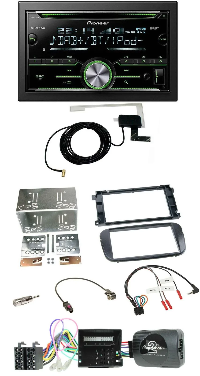 Pioneer CD USB Lenkrad Bluetooth 2DIN DAB Autoradio für Ford C-Max Galaxy Focus