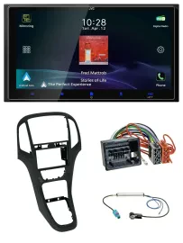 Автомагнитола JVC 2 DIN USB, Bluetooth, DAB, MP3 перламутровый чёрный для Opel Astra J (с 12/2009)