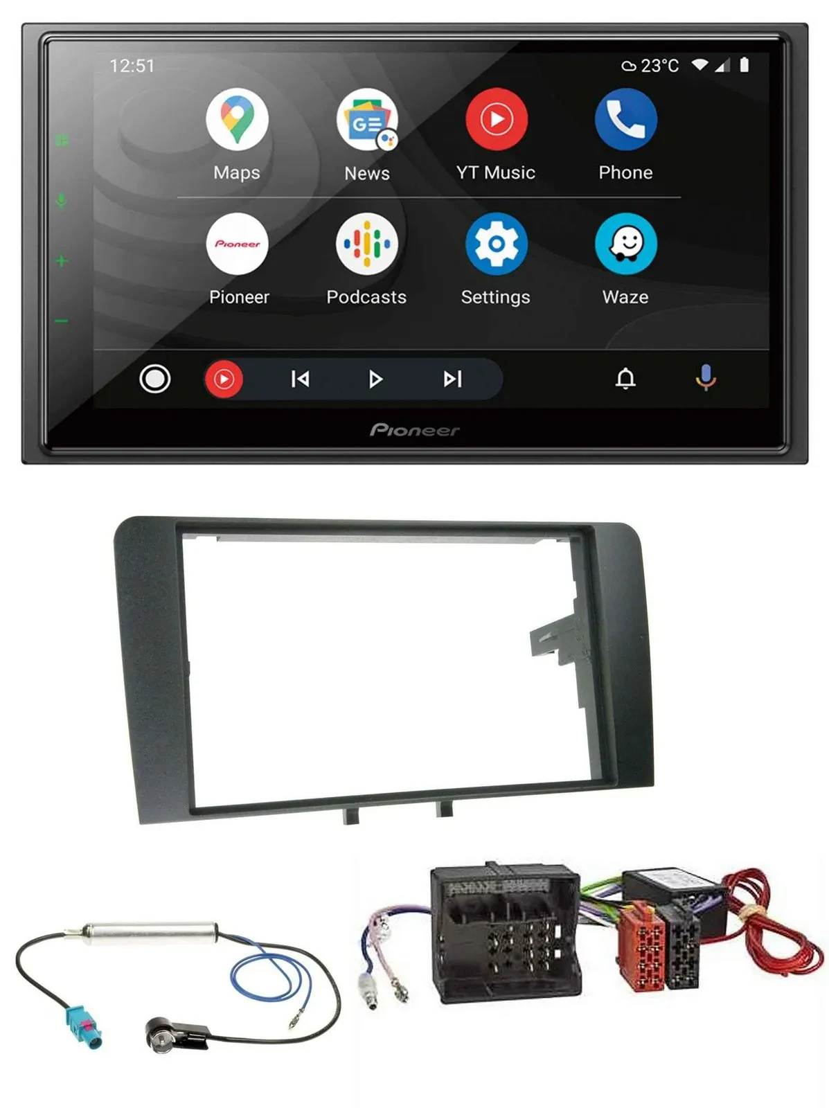 Pioneer USB 2DIN DAB MP3 Bluetooth Autoradio für Audi A3 8P 2003-2012 Aktivsyste