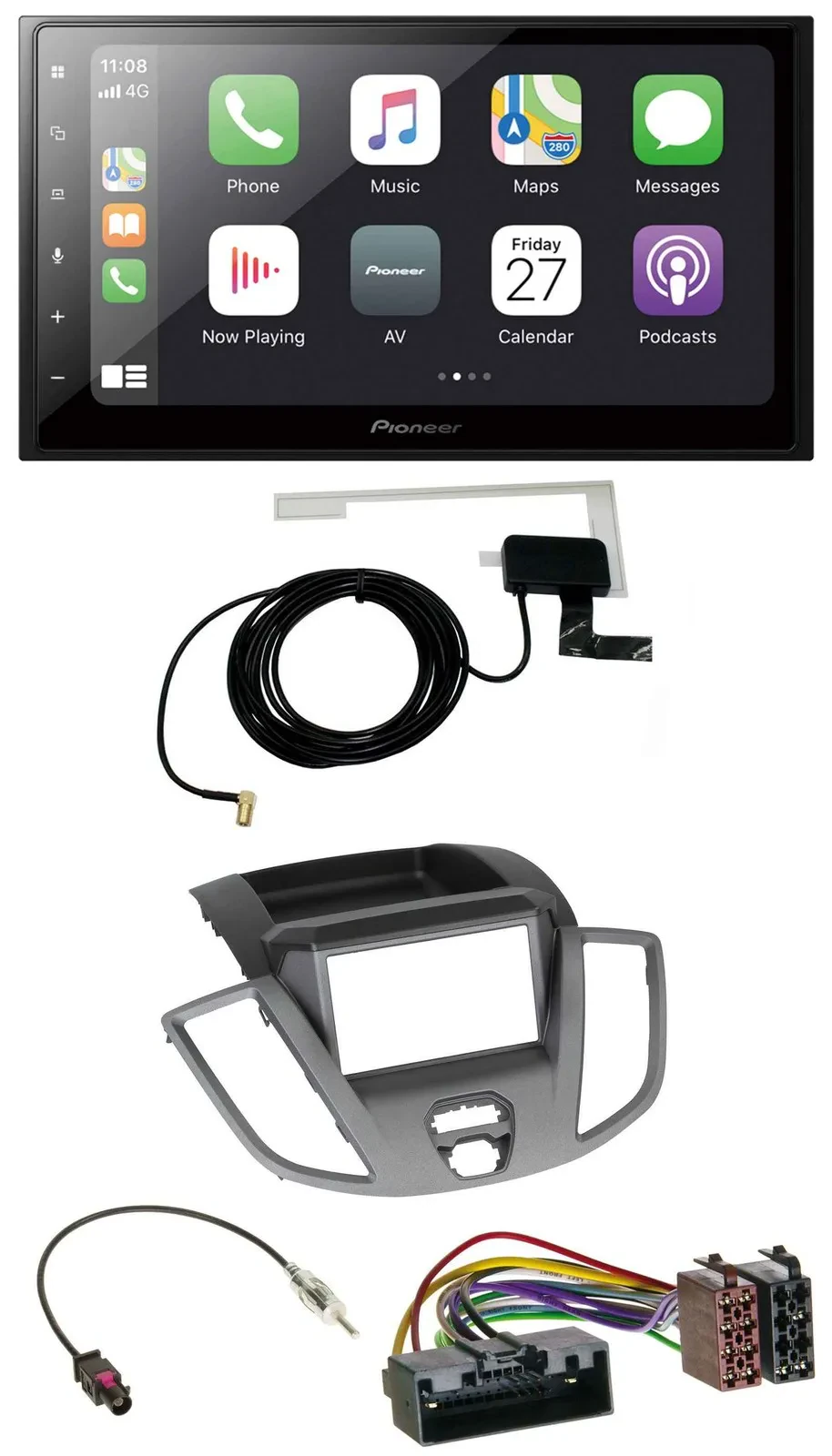 Автомагнитола для Ford Transit V363 2014–2018 Pioneer 2DIN, USB, MP3, Bluetooth, DAB