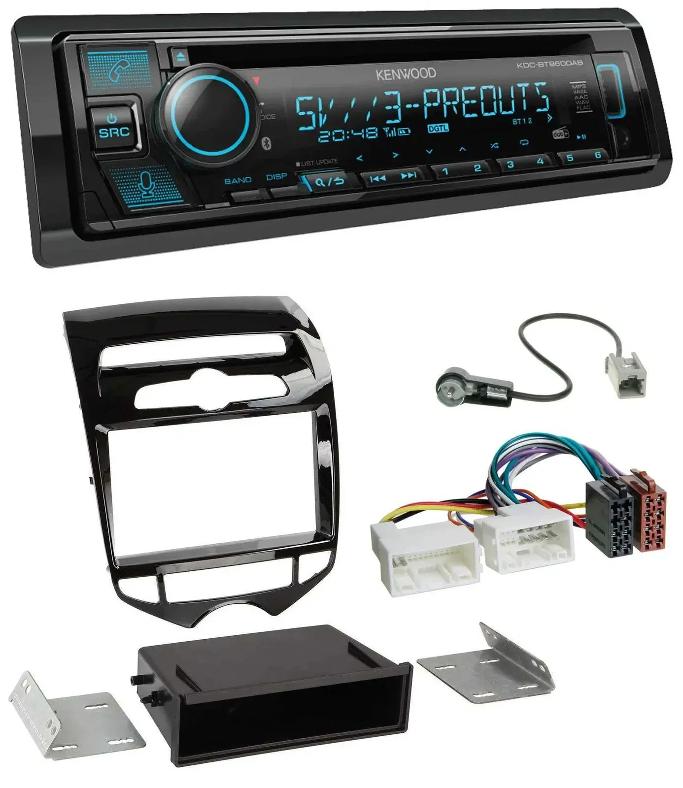 Автомагнитола для Hyundai ix20 (с 2010), автоматический климат-контроль Kenwood Bluetooth USB CD MP3 DAB