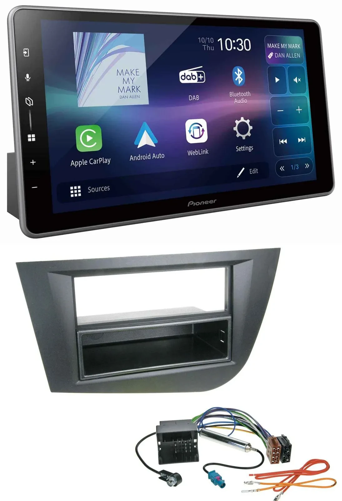 Pioneer Bluetooth USB DAB MP3 Autoradio für Seat Leon (ab 05) - schwarz