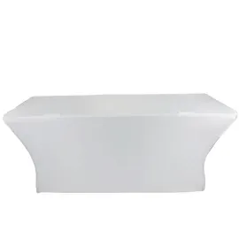 ProX X-ST4BL DJ Table Scrim, 4' White Stretch Spandex Cover w Bag