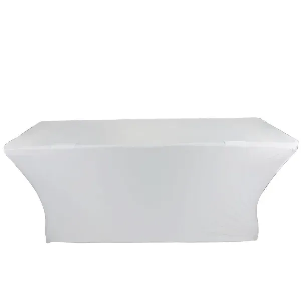 ProX X-ST4BL DJ Table Scrim, 4' White Stretch Spandex Cover w Bag