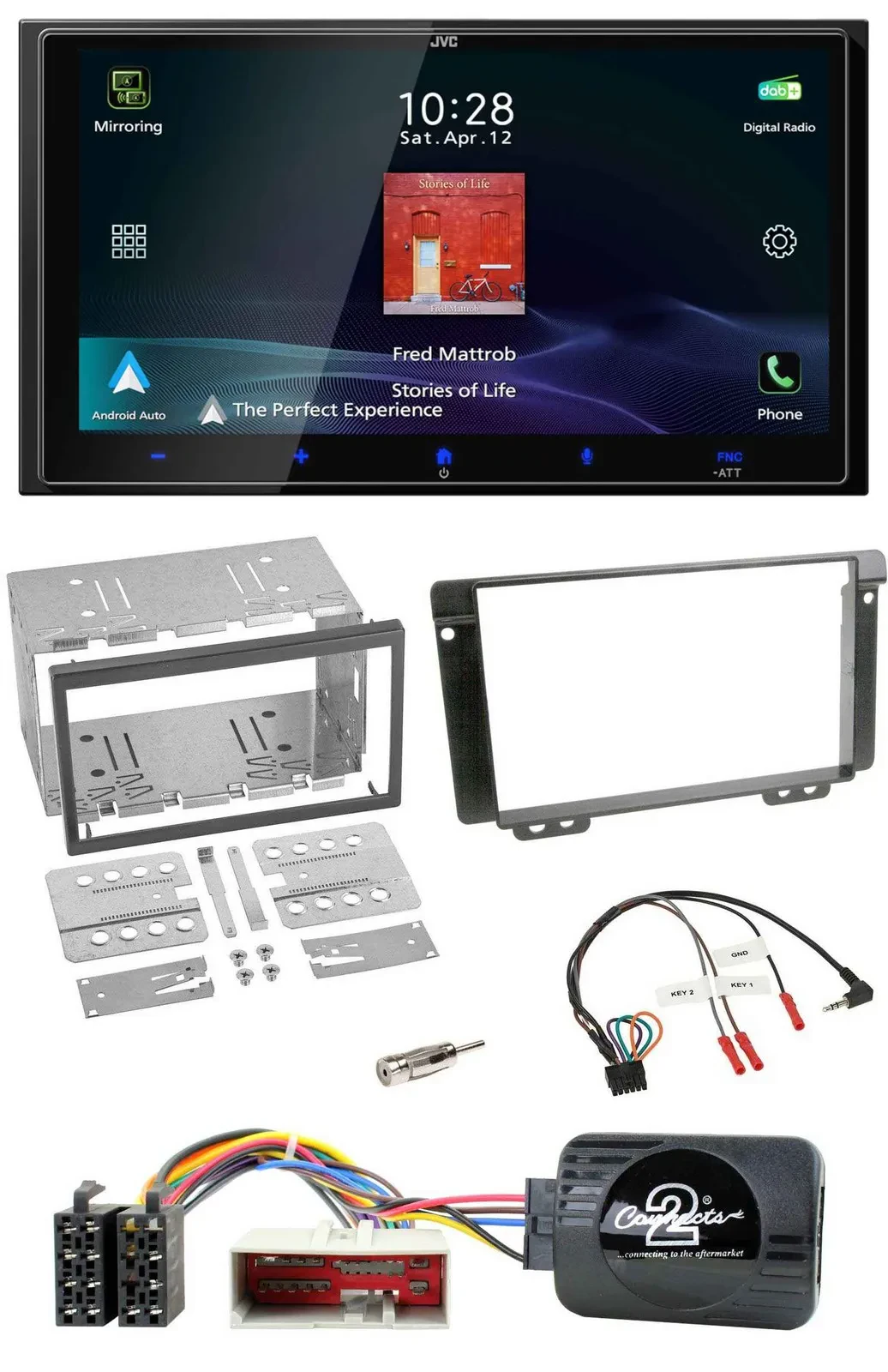 JVC USB Bluetooth 2DIN DAB Lenkrad Autoradio für Land Rover Freelander 2004-2006