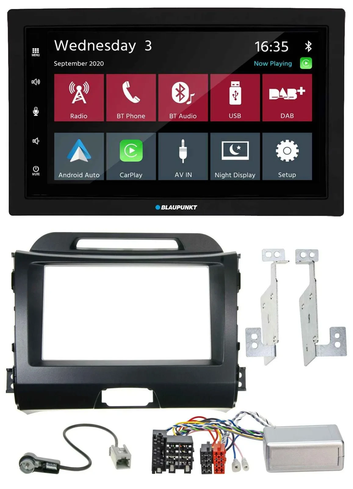 Blaupunkt 2DIN Lenkrad USB Bluetooth DAB Autoradio für Kia Sportage III 10-15 sc