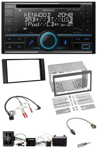 Kenwood CD 2DIN DAB USB Lenkrad Bluetooth Autoradio für Ford Kuga 2008-12 schwar