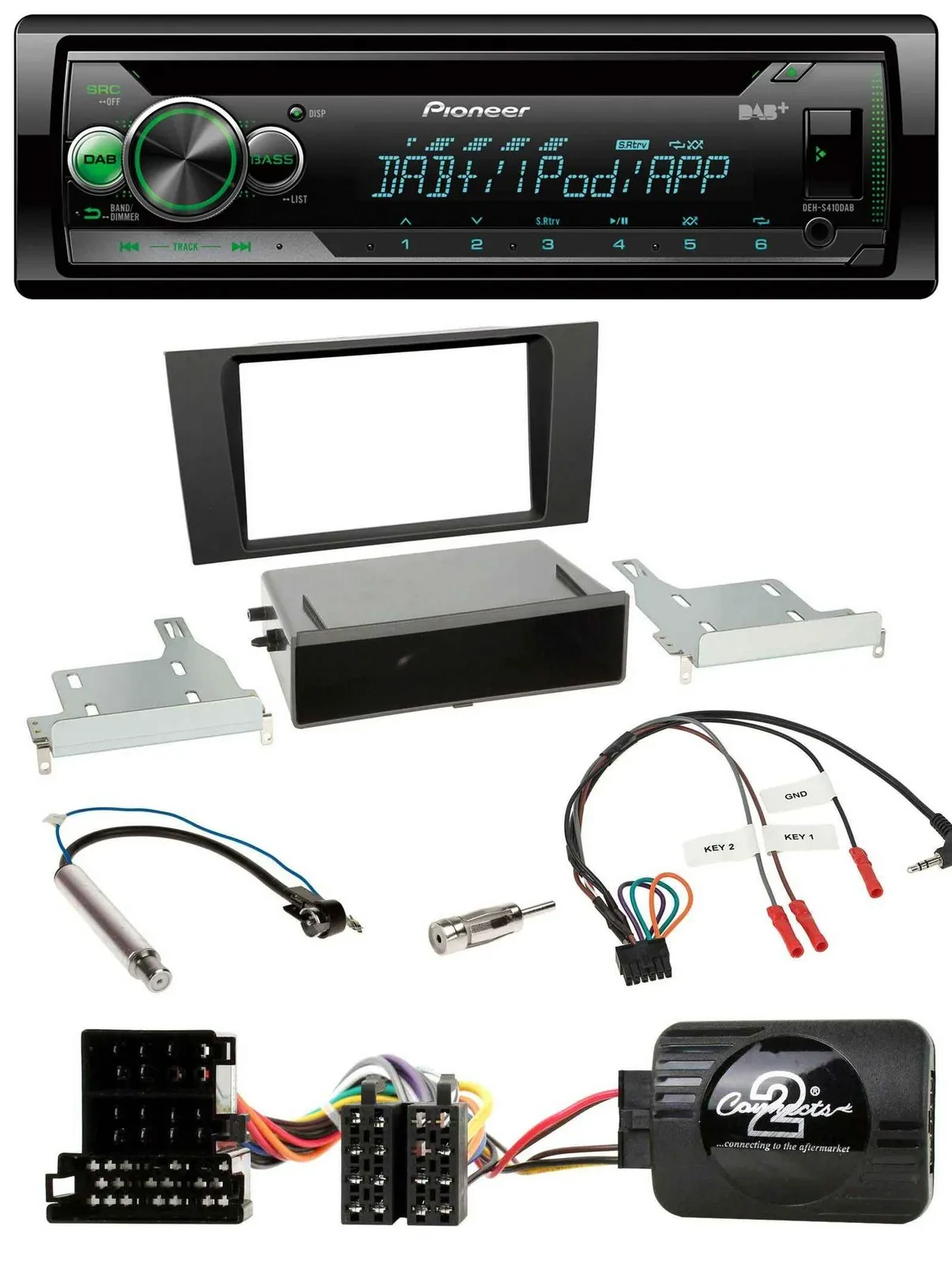 Pioneer USB MP3 DAB Lenkrad CD Autoradio für Audi A4 B5 1999-2001