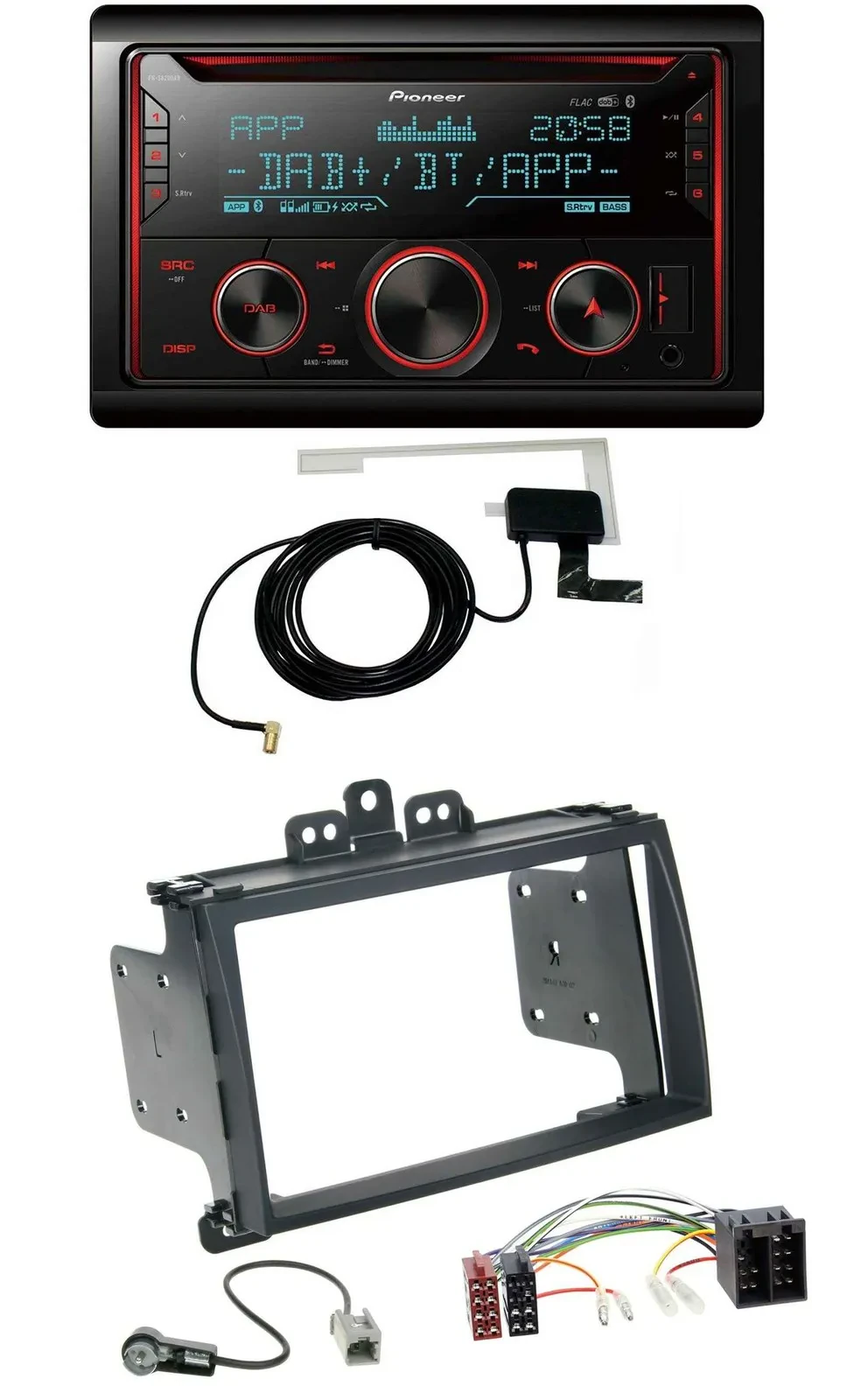 Pioneer 2DIN MP3 DAB USB CD Bluetooth Autoradio für Hyundai i20 09-12 schwarz