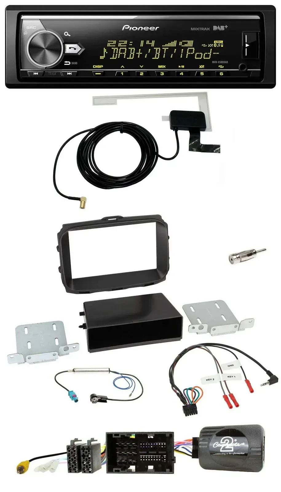 Автомагнитола для Alfa Romeo Giulietta (940, Facelift 2014) Pioneer Bluetooth, DAB, USB, поддержка кнопок на руле