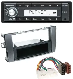 Continental MP3 AUX USB DAB 1DIN Autoradio für Toyota Auris 07-12 anthrazit-grau