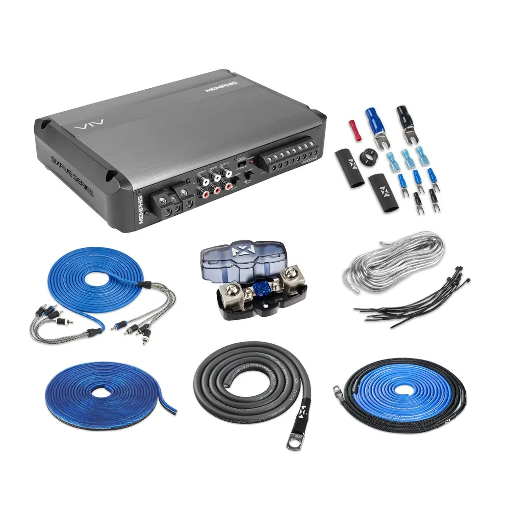 Memphis VIV400.4V2 400W Full Range 4-Channel Car Amp + Amp Kit