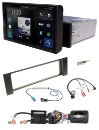 Pioneer DAB Lenkrad Bluetooth USB Autoradio für Audi A4 00-04 B6 Quadlock Fakra