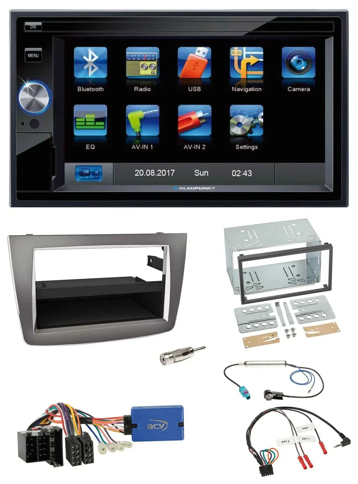 Blaupunkt Lenkrad USB Bluetooth TMC 2DIN Navigation für Alfa Romeo Mito 13-18 95