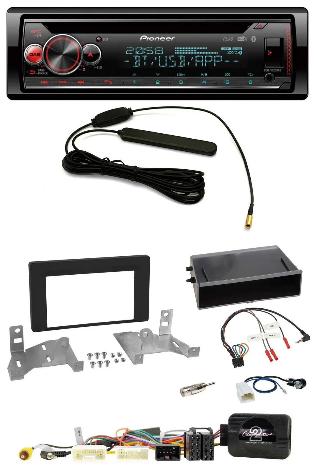 Автомагнитола для Toyota Aygo AB7 (с 2022) Pioneer USB DAB Bluetooth CD, черный
