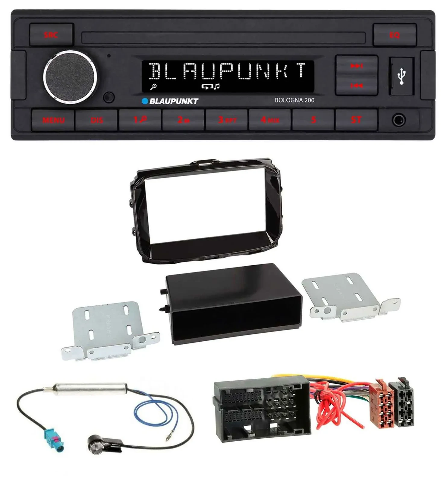 Blaupunkt MP3 AUX USB 1DIN Autoradio für Alfa Giulietta 52 Pin ab 13 piano
