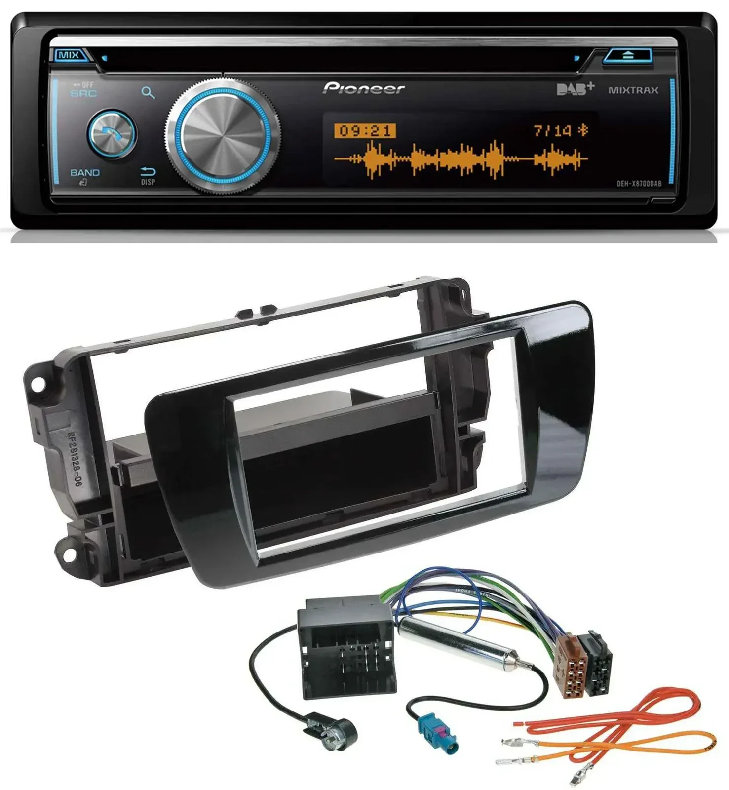 Pioneer MP3 DAB USB CD Bluetooth Autoradio für Seat Ibiza ab 08 Klavierlack schw