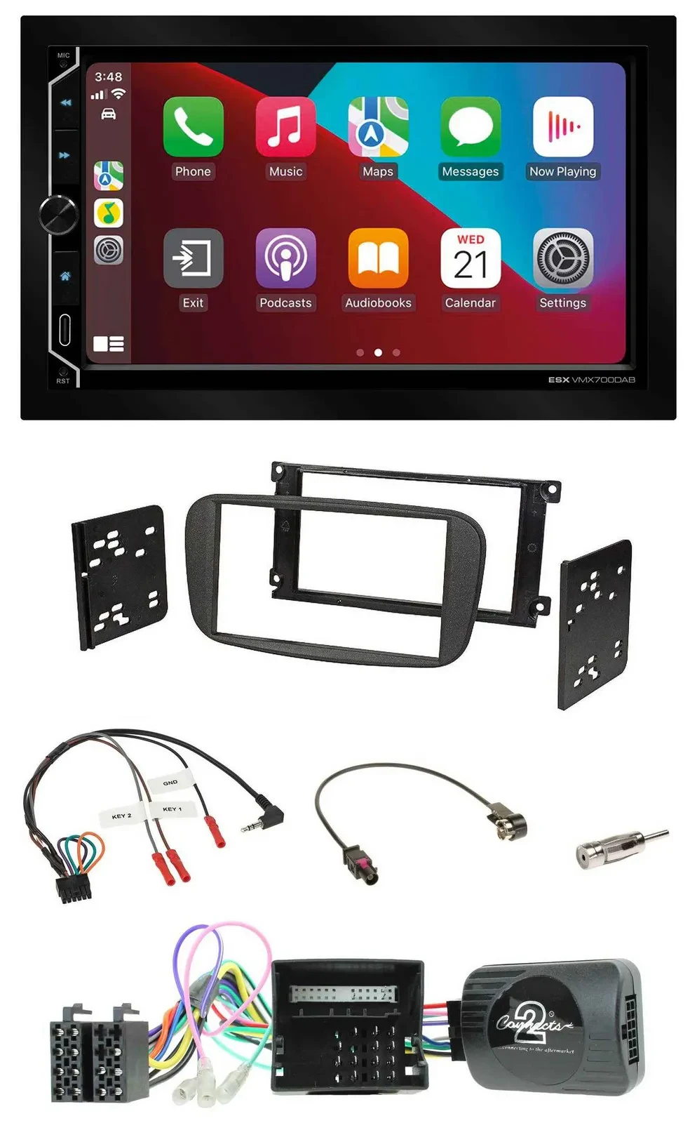ESX 2DIN DAB USB Lenkrad Bluetooth Autoradio für Ford S-Max Mondeo Can-Bus 07-14