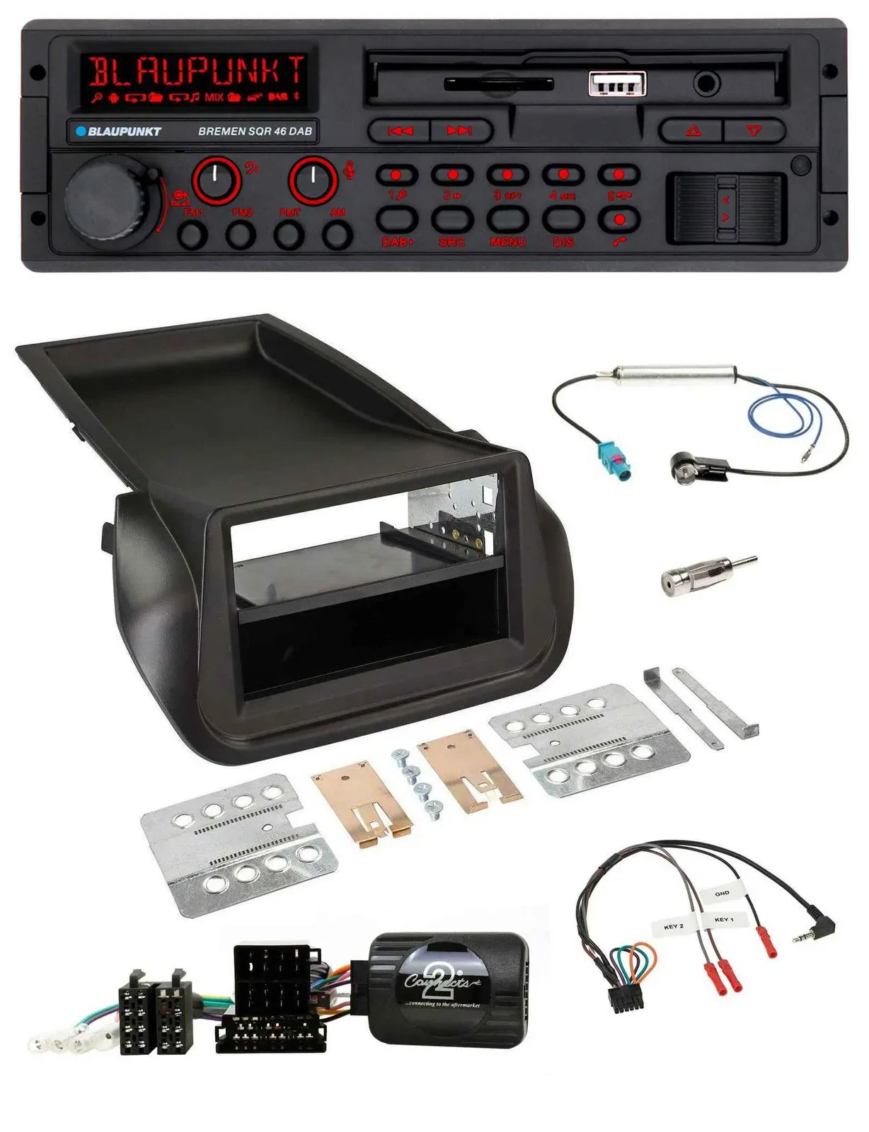 Blaupunkt SD Lenkrad USB Bluetooth DAB Autoradio für Citroen Nemo Peugeot Bipper