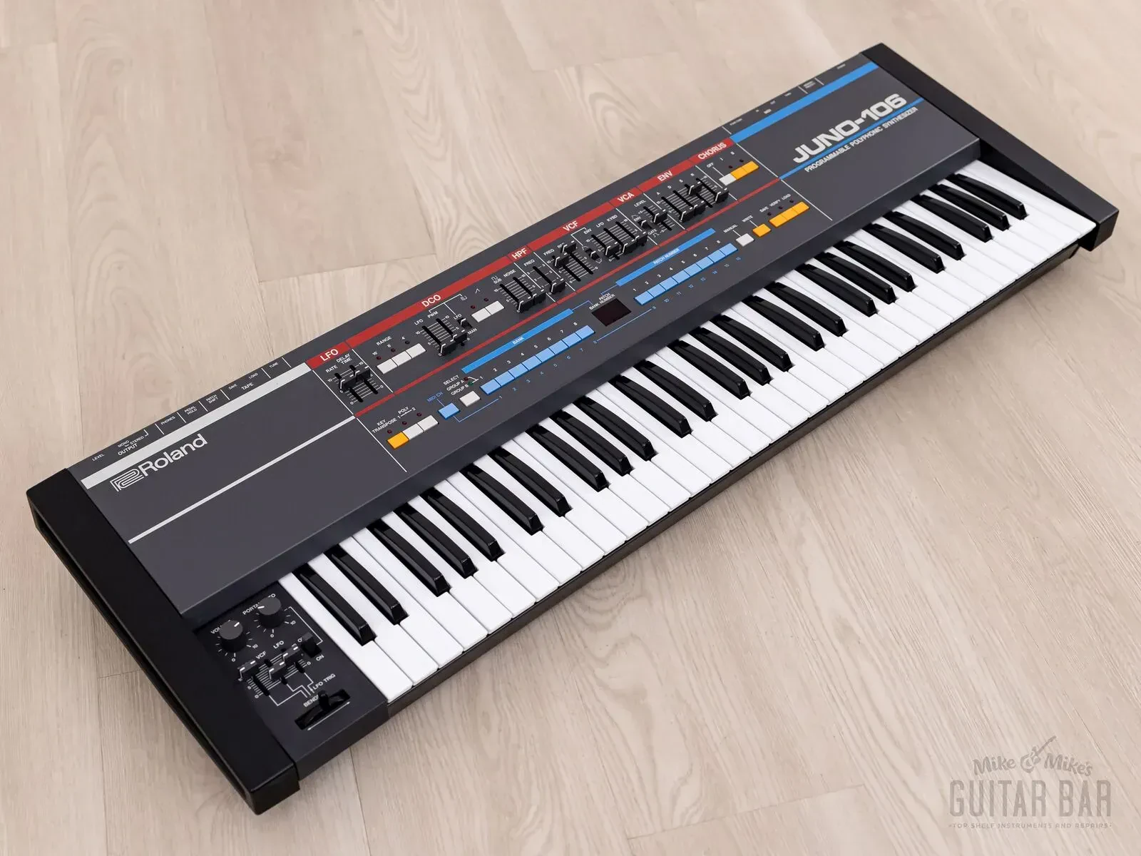 1980s Roland Juno-106 Vintage Analog Synthesizer, Serviced w/ Case