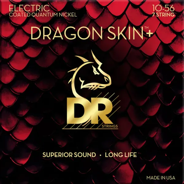 Струны для электрогитары DR Strings DEQ-7/10 Dragon Skin+ Coated Quantum Nickel 10-56