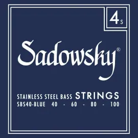 SADOWSKY Blue Label Bass String Set, Stainless Steel, 4-Saiter, 040 - 100