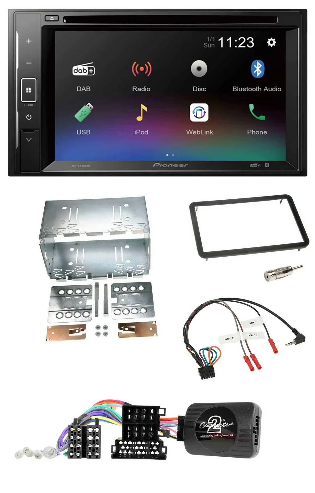 Pioneer Bluetooth Lenkrad USB 2DIN DAB DVD Autoradio für Alfa Romeo 159 Brera Sp