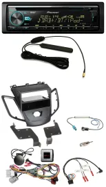 Pioneer CD MP3 Lenkrad DAB USB Autoradio für Ford Fiesta 10-13 ohne Display schw