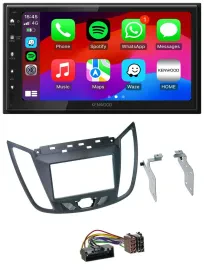 Kenwood MP3 USB DAB 2DIN Bluetooth Autoradio für Ford C-Max (ab 10) grau