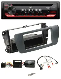 JVC CD DAB USB Bluetooth Lenkrad Autoradio für Seat Ibiza azabacheschwarz