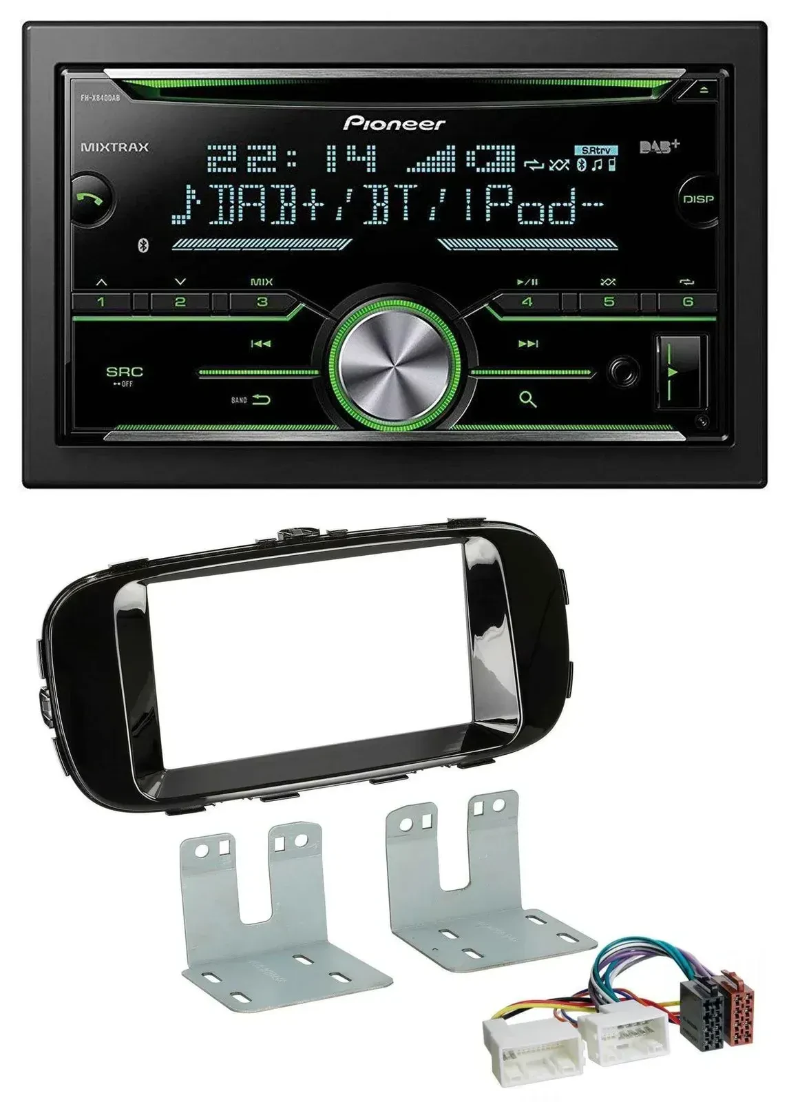 Автомагнитола Pioneer 2DIN, Bluetooth, DAB, USB, CD, для Kia Soul (PS, с 2014), черный глянец