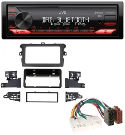 Автомагнитола JVC Bluetooth USB DAB MP3 для Toyota Corolla 2009–2012 серебристая