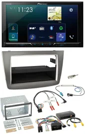 Автомагнитола для Alfa Romeo Mito Pioneer 2 DIN Bluetooth USB DAB серебристая