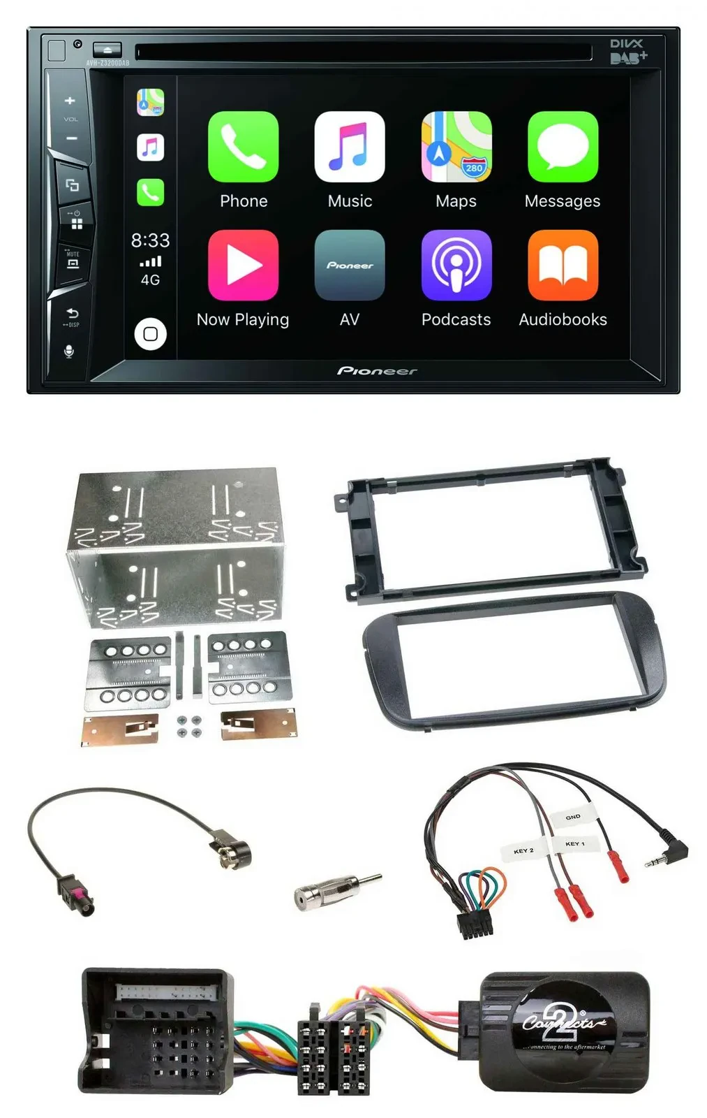 Автомагнитола для Ford S‑Max/Mondeo 2007–2014 Pioneer USB DVD Bluetooth DAB 2DIN