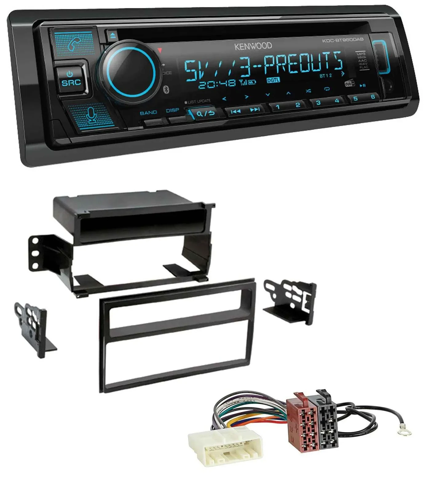 Kenwood Bluetooth USB CD MP3 DAB Autoradio für Nissan Versa / Tiida (ab 2007)