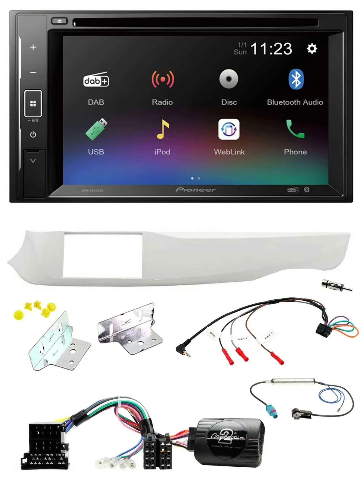 Pioneer Bluetooth Lenkrad USB 2DIN DAB DVD Autoradio für Alfa Giulietta 10-14 94