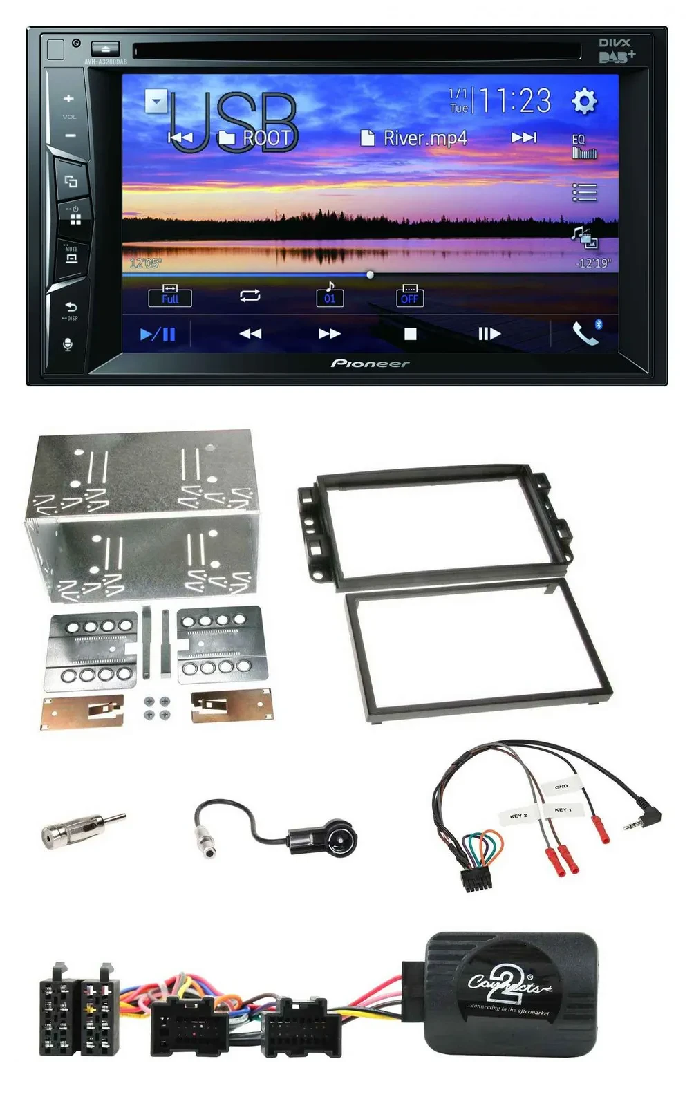 Pioneer Bluetooth 2DIN USB DVD DAB Lenkrad Autoradio für Chevrolet Aveo Captiva
