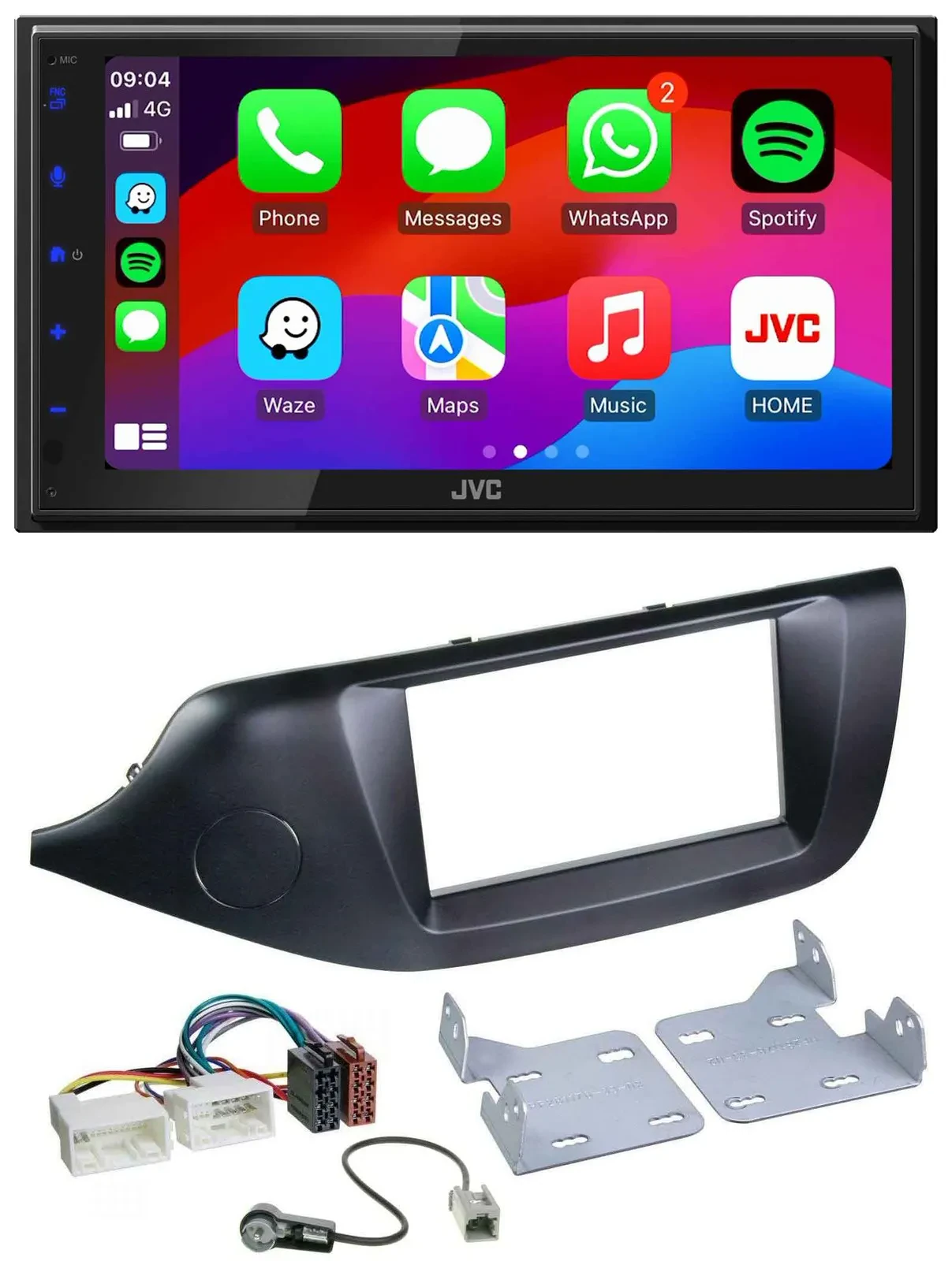 JVC Bluetooth 2DIN MP3 DAB USB Autoradio für Kia Ceed (ab 12) schwarz