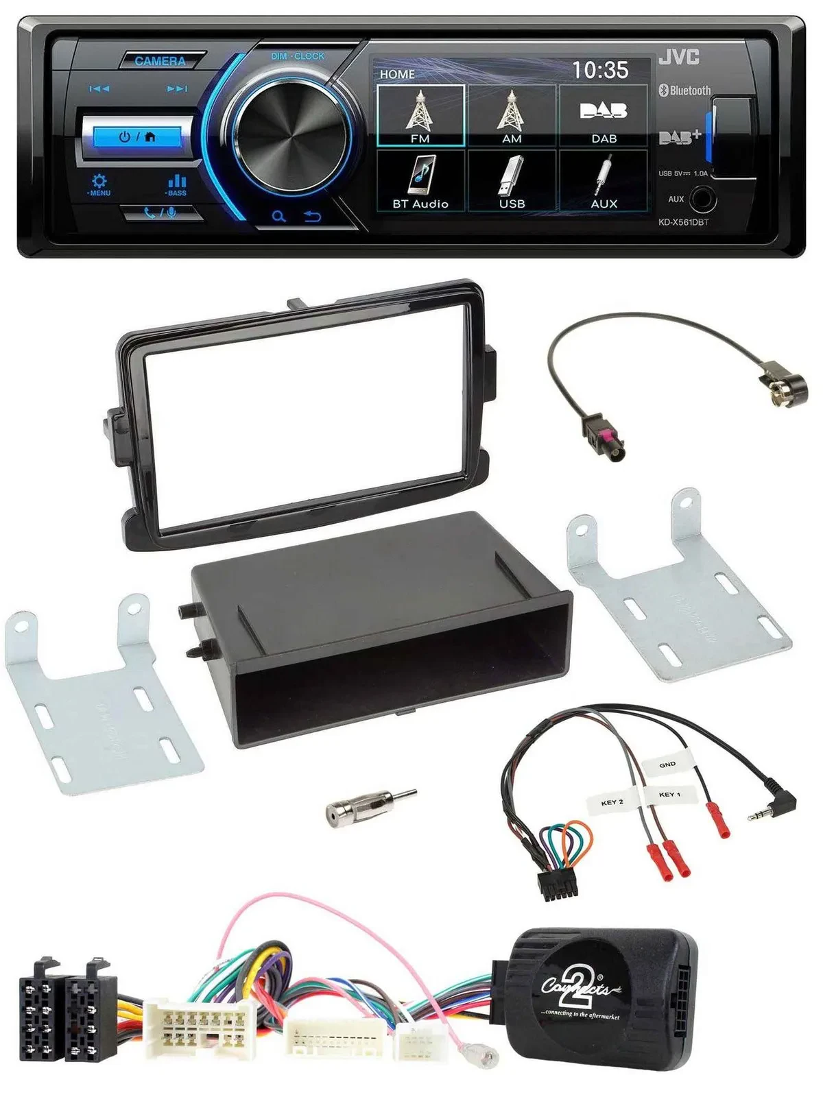 JVC Bluetooth Lenkrad USB DAB Autoradio für Dacia Dokker Lodgy Sandero ab 12 pia