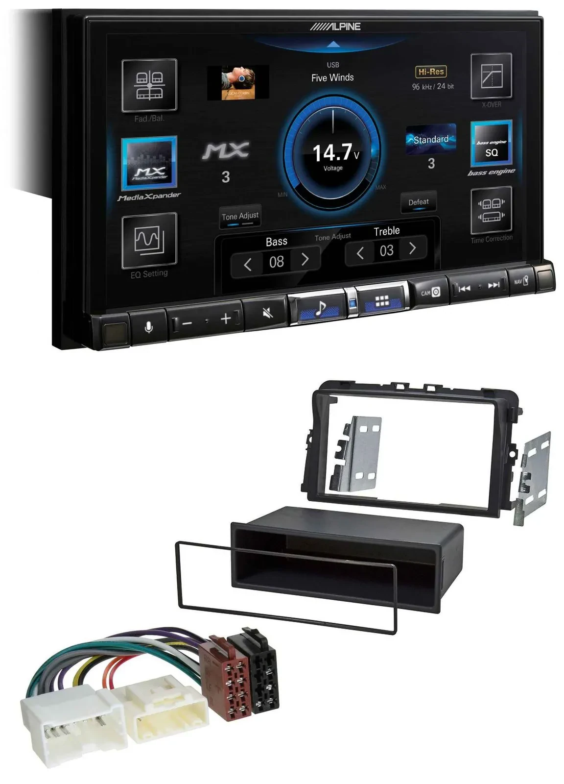 Alpine DAB 2DIN USB Bluetooth MP3 Autoradio für Opel Vivaro (2011-2015)