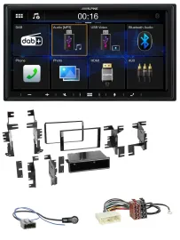 Alpine Bluetooth 2DIN MP3 DAB USB Autoradio für Nissan Micra 13-17 schwarz glänz