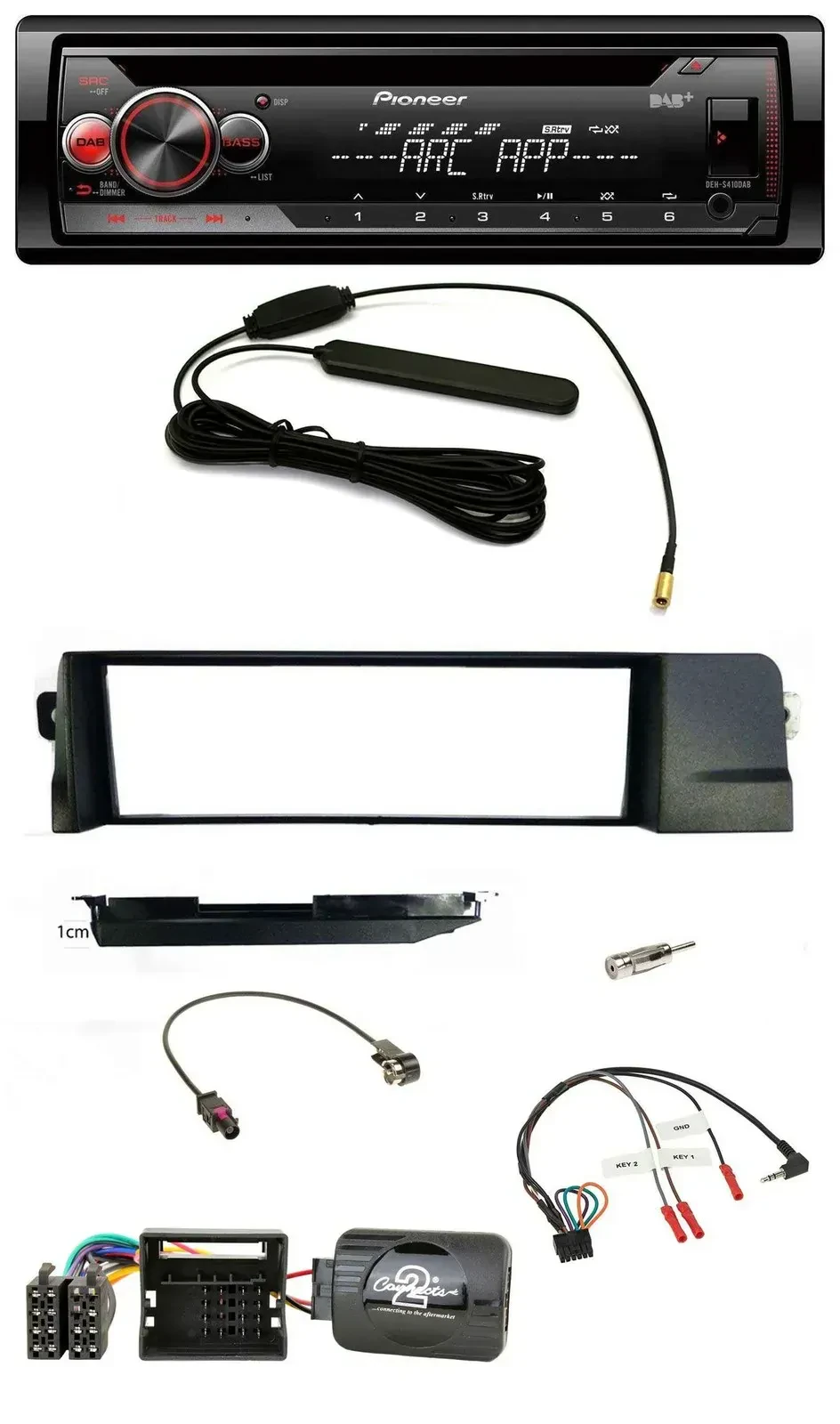 Автомагнитола Pioneer CD/USB/DAB/MP3 для BMW 3 Series E46 2001–2007 с поддержкой управления на руле