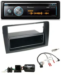 Автомагнитола Pioneer DAB USB CD Bluetooth для Fiat Idea 2006–2012, черный, с управлением с руля