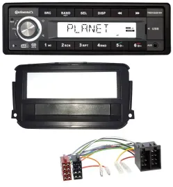 Continental USB 1DIN AUX DAB MP3 Autoradio für Smart ForTwo (451, ab 2010)