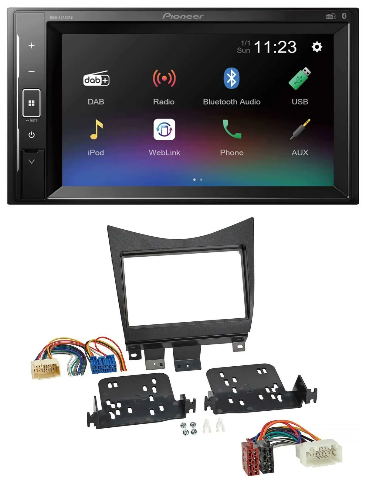 Автомагнитола для Honda Accord (2002–2008) Pioneer 2DIN DAB MP3 Bluetooth USB, чёрный